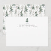 Boomkaart met rustieke dennenfamilie notitiekaartje (Voorkant / Achterkant)