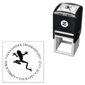 Boomkikker #2 Amfibie Ronde Naam Adres Zelfinktende Stempel (In situ)