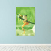 Boomkikker 6 canvas afdruk (Insitu (Houten vloer))