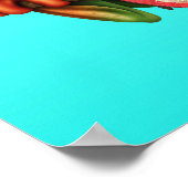 Boomkikker die de Turkse vlag blauw speelt Poster (Hoek)