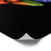 Boomkikker die Puerto Rico Flag Guitar Black speel Poster (Hoek)