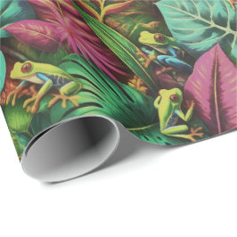 Boomkikker Droom Naadloos Oppervlaktepatroon Cadeaupapier
