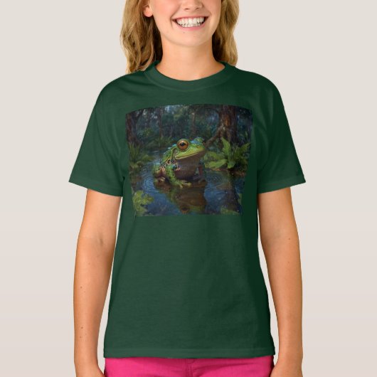 Boomkikker in een vijver Wildlife Scene T-shirt (Voorkant)
