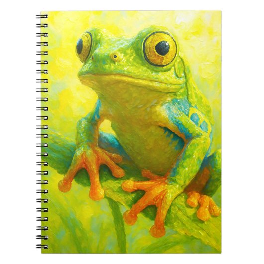 Boomkikker notitieboek | Kleurrijk kikker kunst jo (Voorkant)