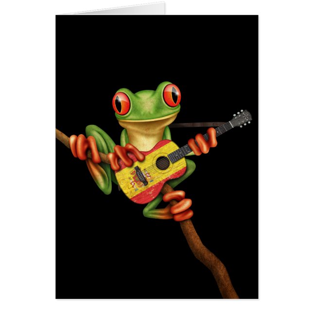 Boomkikker Spaans vlaggen Guitar Black (Voorkant)