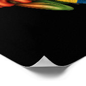 Boomkikker speelt Colombiaanse vlag Guitar Black Poster (Hoek)