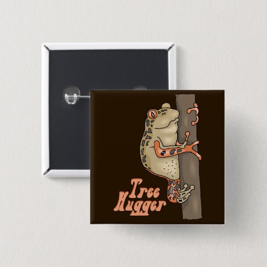 Boomkikker Vierkante Button 5,1 Cm (Voorkant /achterkant)