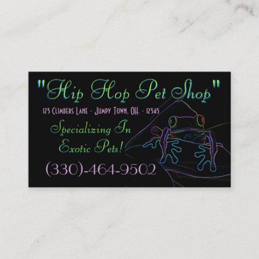 Boomkikker Visitekaartje monster4 (Voorkant)