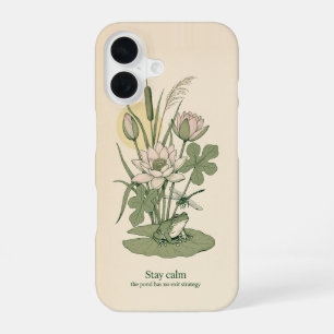 Boomkikker Waterlelie Vijver Lijn Kunst Telefoonho iPhone 16 Hoesje