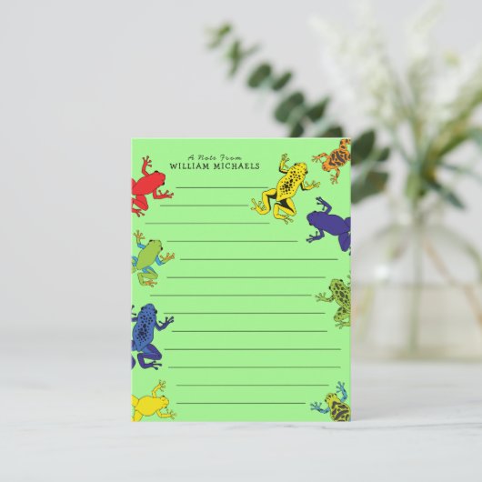 Boomkikkers Schattige Kinderen platte Briefpapier  Bedankkaart (Staand voorkant)