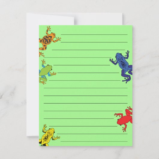 Boomkikkers Schattige Kinderen platte Briefpapier Bedankkaart (Achterkant)