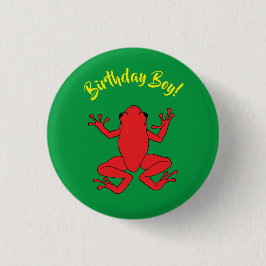 Boomkikkers van de Birthday Cute Ronde Button 3,2 Cm