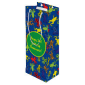 Boomkikkers van de Birthday Cute Wijn Cadeautas (Achterkant Gekanteld)