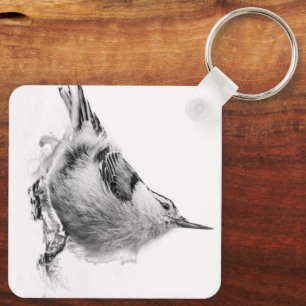 Boomklever, Elegant High Key Vogelportret Sleutelhanger