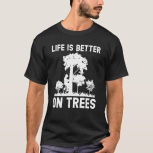 Boomklimmen op boomborst t-shirt