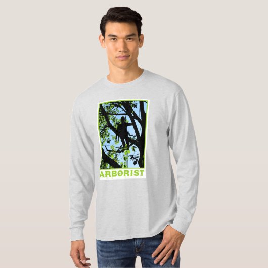 Boomklimmer Silhouet: Arborist T-Shirt (Voorkant volledig)
