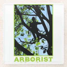 Boomklimmer Silhouette: Arborist Glazen Onderzetter