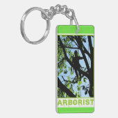 Boomklimmer Silhouette: Arborist Sleutelhanger (Voorkant Links)