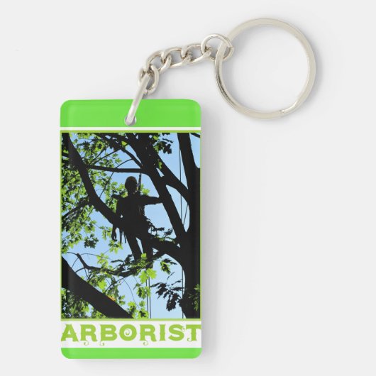 Boomklimmer Silhouette: Arborist Sleutelhanger (achterkant)