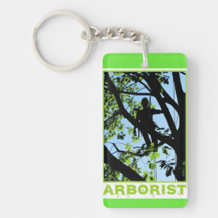 Boomklimmer Silhouette: Arborist Sleutelhanger