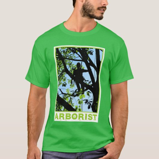 Boomklimmer Silhouette: Arborist T Shirt (Voorkant)