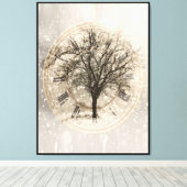 Boomklok Canvas Afdruk (Insitu (Houten vloer))