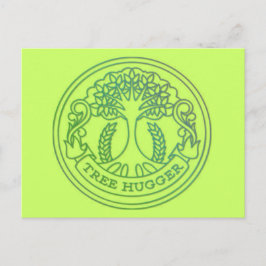 Boomknuffel, hippy badge briefkaart