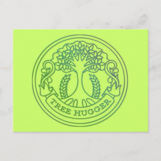 Boomknuffel, hippy badge briefkaart (Voorkant)