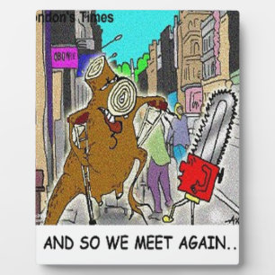 Boomknuffelaar Rick London Cartoon Grappige Cadeau Fotoplaat