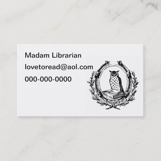  boomkor en boekkookplaat visitekaartje (Voorkant)