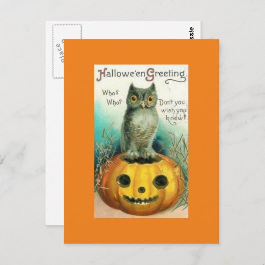  boomkor op het Briefkaart Pumpkin Halloween (Voorkant / Achterkant)