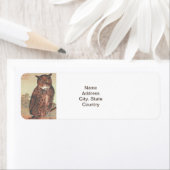 boomkorren voor Owl Lovers Halloween Autumn Bird Etiket (Insitu)