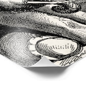  boomkorschilderende olifant 1800s Oerwoud scène Foto Afdruk (Hoek)