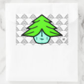 Boomkrijger (cartoon als gezicht) v1.1 rechthoekige sticker (Tas)