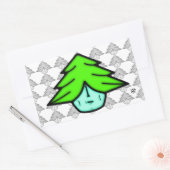 Boomkrijger (cartoon als gezicht) v1.1 rechthoekige sticker (Envelop)