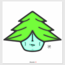 Boomkrijger (cartoon als gezicht) v1 sticker