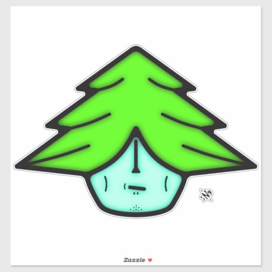 Boomkrijger (cartoon als gezicht) v1 sticker (Vel)