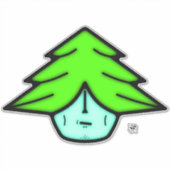 Boomkrijger (cartoon als gezicht) v1 sticker (Voorkant)