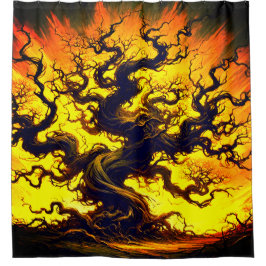 Boomkunst Douchegordijn