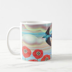 boomkussen en papavers koffiemok