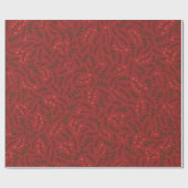 Boomkweekgranaat rood groen snijblad cadeaupapier (Vlak)