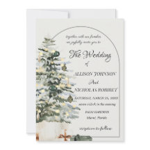 Boomlampjes winter kerst bruiloft Uitnodiging.