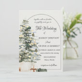 Boomlampjes winter kerst bruiloft Uitnodiging. Kaart (Staand voorkant)