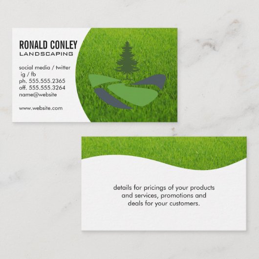 boomlandschap | Gras | blauwe kraag Visitekaartje (Voorkant / Achterkant)