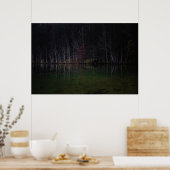 Boomlandschap in het meer poster (Keuken)