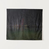 Boomlandschap in het meer wandkleed (Voorkant (horizontaal))