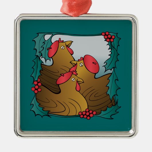 Boomlegkippen Metalen Ornament (Voorkant)