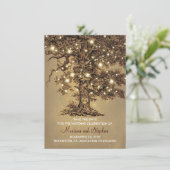  boomlichten rustiek Opslaan de datum nodigt uit Save The Date (Staand voorkant)