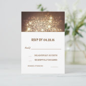 Boomlichten Rustieke Houten Trouw RSVP Kaarten Kaartje (Staand voorkant)