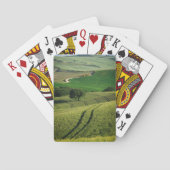 Boomlijnen op het groene Tuscany-pokerdek Speelkaarten (Achterkant)